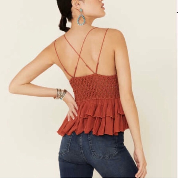 NWT Free People Adella lace cami Sz L🧡 - Picture 3 of 15